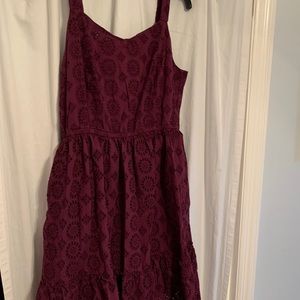 Lane Bryant burgundy eyelet sundress size 14